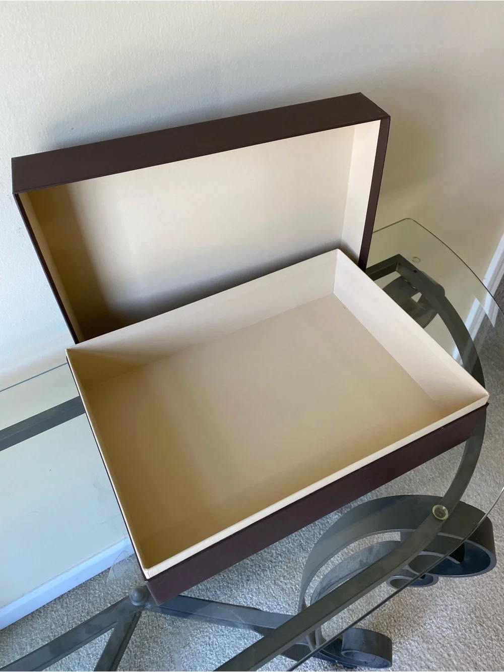 Louis Vuitton Brown and Cream Storage Tray Box